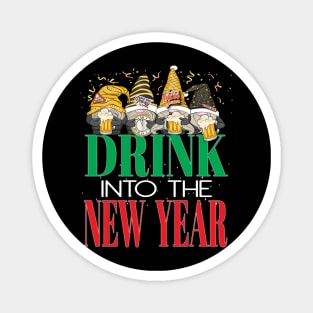 Fun Happy New Year's Eve Drink Into The New Year Gnome Party Magnet